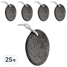 바롬몰 풋 스크럽 원형 화산석 블랙 6.5 x 9 x 3 cm, 1개입, 25개, 80g