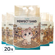 퓨리펫 고양이 가는 입자 두부모래, 무향, 20개, 10L