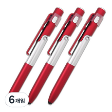 My Plus 4色多功能原子筆 0.38 mm, 紅色, 6入