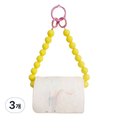 원이네 비즈 두루마리 휴지걸이, 옐로우, 3개