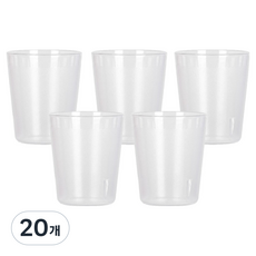리빙메이트 PC 안깨지는 물컵 190ml, 투명, 20개