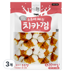 펫어스 강아지 치카껌 간식, 320g, 3개, 혼합맛(닭고기/우유)