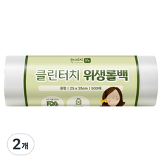 한예지 클린터치 위생롤백 25 x 35 cm, 중(M), 2개, 500개입