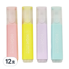 Ho覓好物 粗螢光筆, 12支, 混和顏色