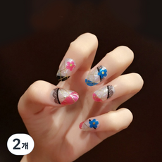 EL 指甲貼 341, 網格花朵, 2個