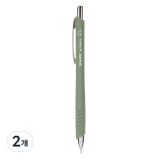 문화연필 샤크 샤프 올리브 그린, 2개, 0.5mm