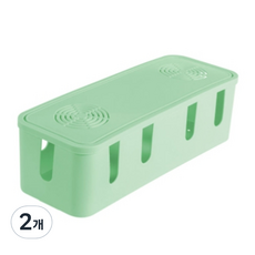 라니마켓 파스텔톤 멀티탭 전선 정리함, 2개, 그린