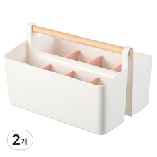앞날창창 문구류 수납 정리함 25 x 18 x 15 cm, 핑크, 2개