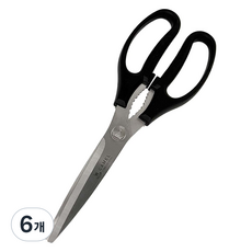 영수산업카멜 바닥에 닿지 않아 위생적인 띄움 양손 주방가위, 블랙, 6개