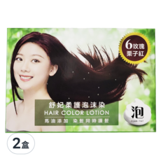 SOFEI 舒妃 柔護泡沫染髮液 20ml 3包, 6玫瑰栗子紅, 2盒