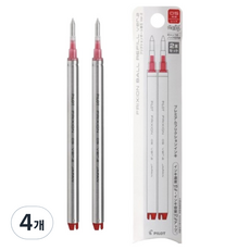 PILOT 百樂 FRIXION BALL KNOCK ZONE 魔擦筆替芯 0.5mm 替芯 2入, 紅色, 4個