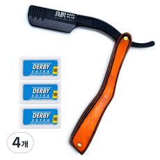 GREAGER Wild Barber 經典單刃刮鬍刀 GR-BS2, 刮鬍刀 + 雙面刀片 30片, 4個