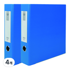 MiDAS HYUNPOONG D型環合成紙板文件夾 名牌型 3孔 A4 7cm, 藍色, 4個