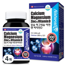 네추럴라이즈 칼슘 마그네슘 아연 앤 비타민D, 120정, 4개