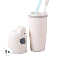 Market A 側臉狗狗牙刷盒, 白色, 3個