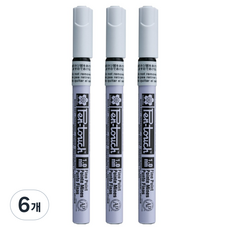 사쿠라 펜터치 마카펜 F 화이트, 6개, 1색