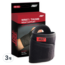 점프로 RBT 엄지손목랩 보호대 RE-102, 3개, 블랙