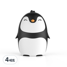 고나비 유아용 펭귄 손톱깎이 세트, 블랙, 4세트