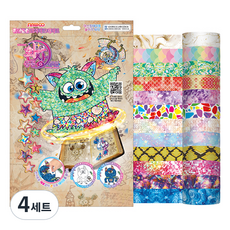 新宇 馬賽克紙膠帶 12色+圖案12張, 奇幻動物, 4套