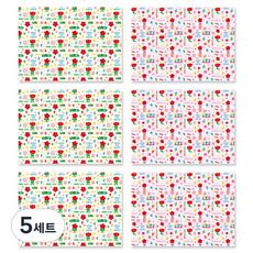 아이엔피 굿럭튤립 기프트 포장지 50 x 70 cm 2종 x 3p 세트, 혼합색상, 5세트