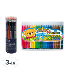 Koma 三角橡皮擦頭鉛筆 SG-208 48入 + 地球化學 不易乾 24色彩色筆, 混合顏色, 3套