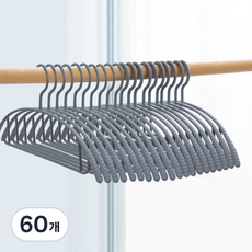 므뮤 어깨 뿔 방지 논슬립 옷걸이, 그레이, 60개