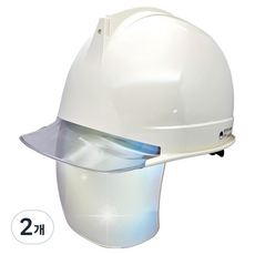 동명 고급형 투구형 투명창 실버보안경 안전모, 아이보리, 2개