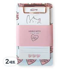 Rangcat Mall 鳥嘴撕取式便條紙 + 寫字板組合, 可愛Kitty, 2套