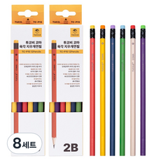 TUCO.B 精梳六角鉛筆 2B TC-P15 6種*2入組, 混合顏色, 8個