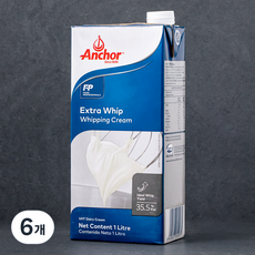 앵커 엑스트라 휘핑크림, 1L, 6개