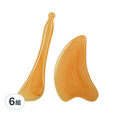 小麥購物 牛角刮痧板 + 拔筋棒 G629 56g, 6組, 單一顏色