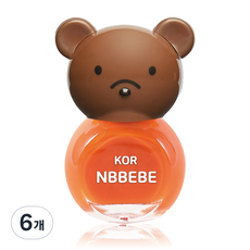 Nbbebe 兒童用指甲油, 鮮豔的橙色, 6個