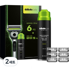 질레트랩스 면도날 6개 + 레피드 포밍 쉐이브 젤, 면도날 6p + 쉐이브젤 198ml, 2세트