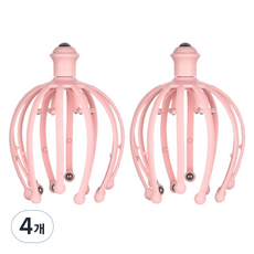 Happy With Us 手持式頭皮頭部章魚爪指壓按摩器 18B, 4個, 粉紅色