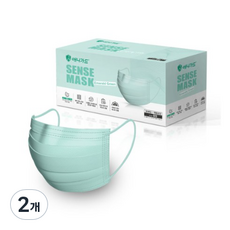 애니가드 프리비 센스 마스크 중형, 30개입, 2개, 에메랄드그린