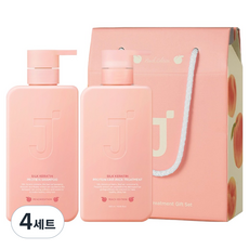제이숲 실크 케라틴 단백질 샴푸 피치 에디션 + 트리트먼트 세트, 4세트