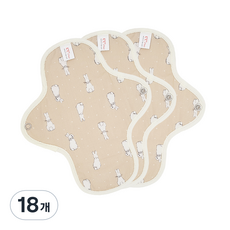 eechae 米色兔子一體成型布衛生棉, 1入, 18個