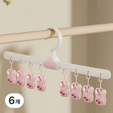 Moment Day 帽子襪子夾式旋轉掛勾, 粉紅色, 6個