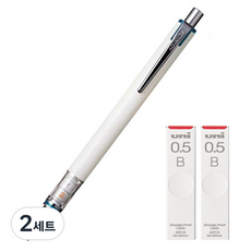 Uni 三菱鉛筆 KURU TOGA Advance Standard 自動鉛筆 白色 M5-559 + 專用B鉛筆芯 2入組, 2套, 0.5mm, 2個