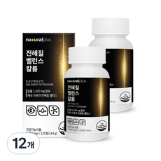 내츄럴플러스 전해질 밸런스 칼륨 포타슘 144g, 120정, 12개