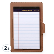 FunnYmade 皮革封面筆記本夾 A5 + 筆記本套組, 2個, 泥米色