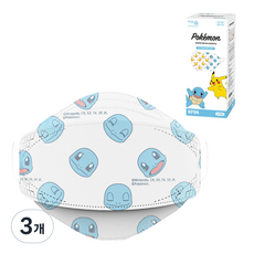 Eorinsum 寶可夢防塵口罩 KF94 XS號, 3盒, 傑尼龜, 30片