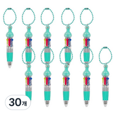 조선문방구 알바용 미니 4색 키링 볼펜 0.7mm, 민트, 30개