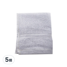 儂儂 細柔方巾, 100%純棉 臺灣製造 雙股紗 超飽和吸水 厚薄適中 觸感細柔 飯店等級 專用毛巾 耐磨 耐用 質感優, 灰色, 5條