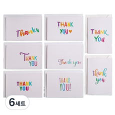 타이탄 생일 기념일 감사 카드 8종 세트, 혼합색상, 6세트