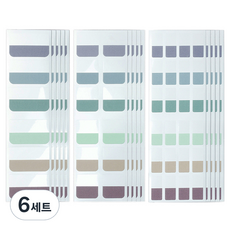 투코비 인덱스 스티커 메모 레트로컬러 대형 60p + 중형 120p + 소형 240p 세트, 6세트, 420개입