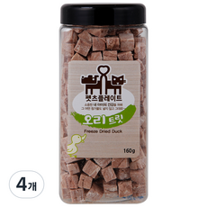 펫츠플레이트 반려동물 동결건조 간식, 오리트릿, 160g, 4개