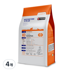 청담닥터스랩 강아지 데일리 솔루션 기능성 사료, 장건강/유산균, 2kg, 4개