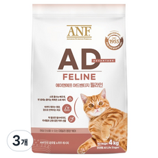 ANF 전연령 고양이 AD 어드밴티지 필라인 건식사료, 4kg, 3개, 소