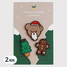 HAPPY BEARS 冬季朋友自黏式布貼3件組, 2套, 混合色